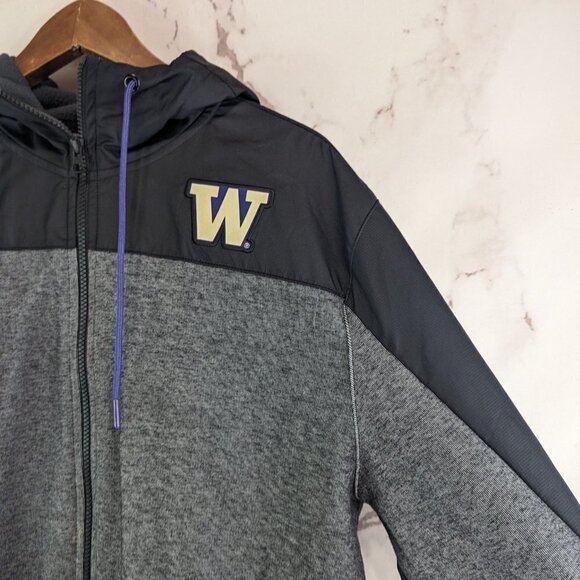 Washington Huskies Jacket Mens XL Nike Zip Gray Black Wind Hooded Stretch - Picture 10 of 10